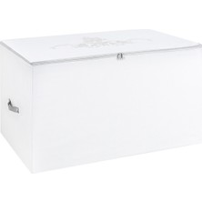 Madame Coco Çiçek Desen Baskılı Hurç - Beyaz/Gri - 74x46x46 cm