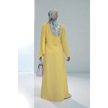 Tek Omuz Gold Toka Detaylı Tunik Pantolon Takım 8698 Sarı