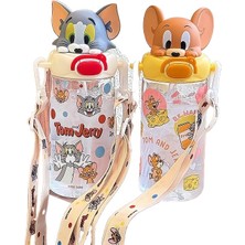 Bling Bling1 Karikatür Çocuk Su Isıtıcısı Çapraz Tritan Yüksek Sıcaklığa Dayanıklı Saman Bardak ile Geçebilir (Yurt Dışından)