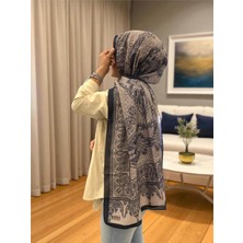 2025 Yaz Sezonu Lacivert Kilim Desen Şal
