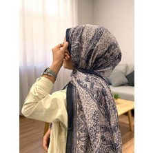 2025 Yaz Sezonu Lacivert Kilim Desen Şal