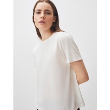 Jimmy Key Beyaz Düz Kesim Bisiklet Yaka Kısa Kollu Basic Tişört