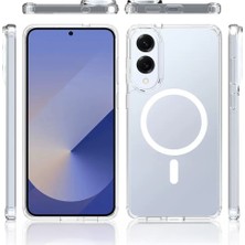 Galaxy S25 Edge Kılıf M-Safe Şarj Özellikli Şeffaf Sert Pc Btbm Embos Kapak - Şeffaf