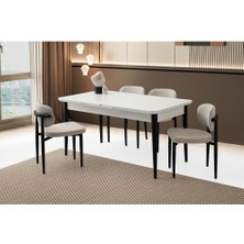 Yuvaset Home Mobilgen (Sadece Masa) Beyaz 160+37 Kelebek Tekno Kenar HG Açılabilir Masa