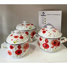 Emaye 3 Lü Tencere Set