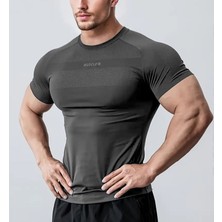 Ghassy Co. Erkek Nem Emici Hızlı Kuruyan Renk Solmayan Atletik Teknik Fitness Spor T-Shirt