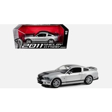 Greelight  1/18 2011 Shelby GT500 - Ingot Silver With Black Stripes