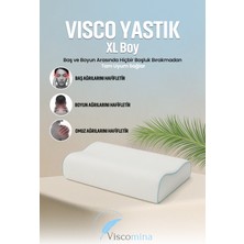 Mega Boy Ortopetik Visco Yastık Boyun Fıtığı Boyun Düzleşmesi Için Visco Yastık 60X40X14/12 cm