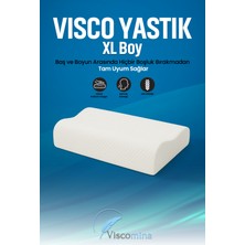 Mega Boy Ortopetik Visco Yastık Boyun Fıtığı Boyun Düzleşmesi Için Visco Yastık 60X40X14/12 cm