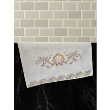 50X90 cm Nakışlı Kadife 12LI El Havlusu | Yüz Havlusu Seti