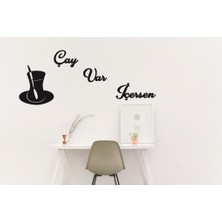 Duvar Dekoru Çay Var Içersen Duvar Tablosu Dekoratif Ahşap Obje