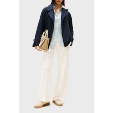 Tommy Hilfiger Pamuklu Straight Fit Normal Bel Düz Paça Pantolon Bayan Pantolon WW0WW45744 Ya8