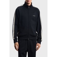 Emporio Armani Streç Pamuklu Regular Fit Şerit Detaylı Dik Yaka Sweat Erkek Sweat EM002872 AF13488 UB118