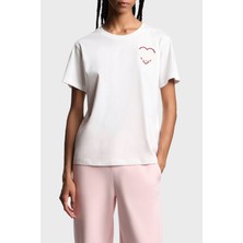 Emporio Armani Pamuklu Regular Fit Bisiklet Yaka Minimal Desenli T Shirt Bayan T Shirt EW002608 AF18844 U0006