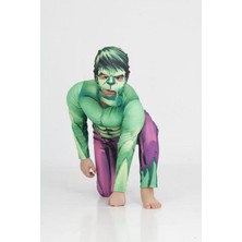 Arya Kostüm Çocuk Kostümü Kassız Hulk Çocuk Kostümü – 3-8 Yaş Erkek Süper Kahraman Tulum Seti