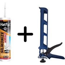 Hatfix Silikonize Mastik Altınmeşe 500GR  Plastik Silikon Tabancalı Mastik Set