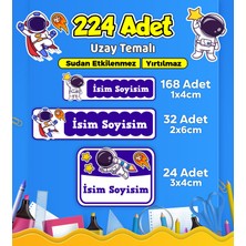 Uzay Temalı Okul Kreş Kişiye Özel Isim Etiket Seti - Model 529