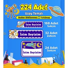 Uzay Temalı Okul Kreş Kişiye Özel Isim Etiket Seti - Model 526
