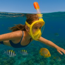 Dunny Dive Full Face Şnorkel Maske| Su Geçirmez Anti-Buhar | 180° Panoramik Görüş| Kolay Nefes | L/xl
