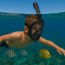 Dunny Dive Full Face Şnorkel Maske| Su Geçirmez Anti-Buhar | 180° Panoramik Görüş| Kolay Nefes | L/xl