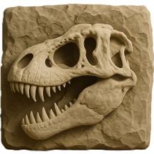 T-Rex Kafatası Fosil Dekoru
