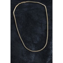316L Çelik Örme Zincir Model Gold Renk Erkek Kolye