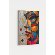 Soyut Kübik Kadın Portresi Kanvas Tablo Modern Sanat Duvar Dekoru %100 Pamuk Kanvas