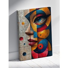 Soyut Kübik Kadın Portresi Kanvas Tablo Modern Sanat Duvar Dekoru %100 Pamuk Kanvas