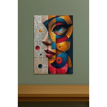 Soyut Kübik Kadın Portresi Kanvas Tablo Modern Sanat Duvar Dekoru %100 Pamuk Kanvas