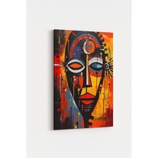 Soyut Afrika Maskesi Temalı Kanvas Tablo Modern Sanat Duvar Dekoru %100 Pamuk Kanvas