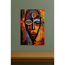 Soyut Afrika Maskesi Temalı Kanvas Tablo Modern Sanat Duvar Dekoru %100 Pamuk Kanvas