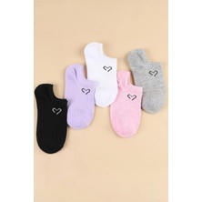Hitit Socks Kadın 5 Çift Premium Sıkmayan Nefes Alan Babet Çorap Çok Renkli