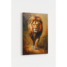 Aslan Portresi Kanvas Tablo Yaban Hayatı Sanatı Duvar Dekoru %100 Pamuk Kanvas