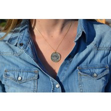 G&A Jewels Koruyucu Bakış 925 Ayar Oksitli Yaldız (Altın) Kaplama Gümüş Kolye