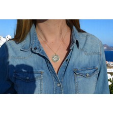 G&A Jewels Koruyucu Bakış 925 Ayar Oksitli Yaldız (Altın) Kaplama Gümüş Kolye