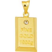 Tektaşlı Külçe Altın Kolye Zincirsiz 14 Ayar