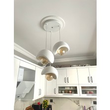 Dream Mode Beton Görünümlü Modern Şık Iskandinav Tarz 3 Başlıklı Avize (25CM) (Ampul dahil değildir)