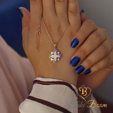 Safir Taşlı Küçük Haç Kolye, Kudüs Haçı Kolye, Jerusalem Gümüş Kolye, Hristiyan Kolyesi