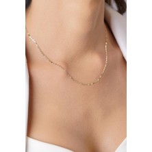 Fiyonk Kuyumculuk 14 Ayar Altın Aynalı Valentino Zincir Kolye