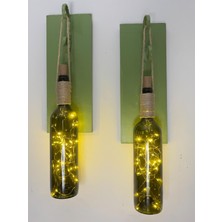 Mes Reves Design LED Işıklı Yeşil Renkli Duvar Aplik 2'li Set