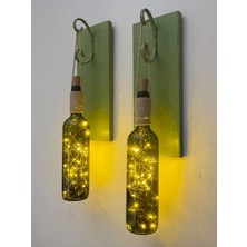 Mes Reves Design LED Işıklı Yeşil Renkli Duvar Aplik 2'li Set