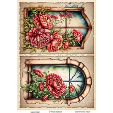 Lineart Pirinç Dekopaj Rice Paper Red7