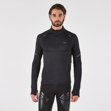 Kiprun Erkek Uzun Kollu Koşu Tişörtü - Siyah - Kiprun Run 500 Warm