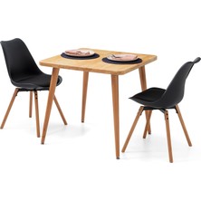 Bensett Kitta Yemek Masası, %100 Masif Ahşap, 80X80 cm, Naturel