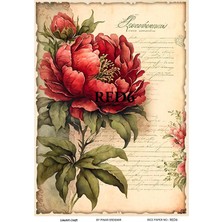 Lineart Pirinç Dekopaj Rice Paper Red6