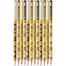 Faber-Castell 2B Yuvarlak Kurşun Kalem 12 Adet Sevimli Ayıcık Deseni ile Çocuklar İçin
