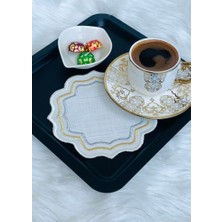 Altın ve Gümüş Simli Sunum Peçetesi,nakışlı Kahve Altlığı,6’lı Kokteyl Peçetesi,kahve Bardak Altlığı