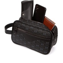 Erkek Deri Portföy Clutch Traş Kozmetik Bakım ve Günlük El Çantası (14X24CM) NEWPOLO171 - Siyah - Lacivert