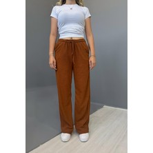 Kadın Jakarlı Salaş Bağcıklı Pantolon - Hardal