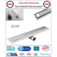 Gross AVM Duş Gider Kanalı - Dönerli Alt Hazne - 304 Paslanmaz Izgara - 30CM